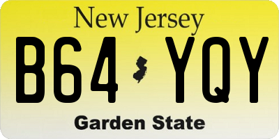 NJ license plate B64YQY