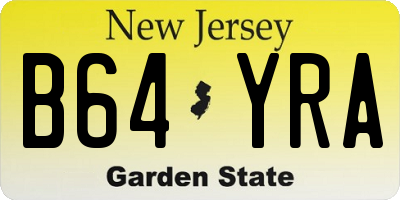NJ license plate B64YRA