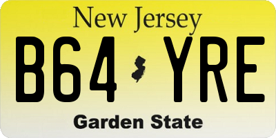 NJ license plate B64YRE