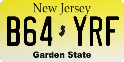 NJ license plate B64YRF