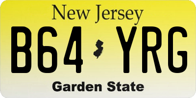 NJ license plate B64YRG