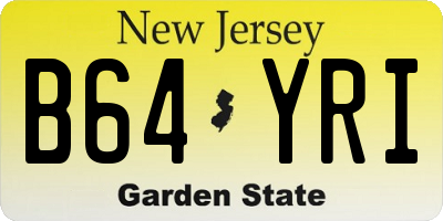NJ license plate B64YRI