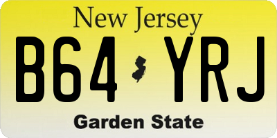 NJ license plate B64YRJ