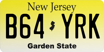 NJ license plate B64YRK