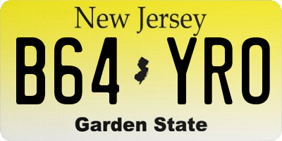 NJ license plate B64YRO