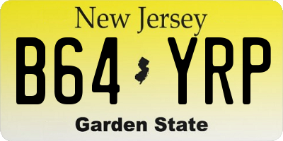 NJ license plate B64YRP