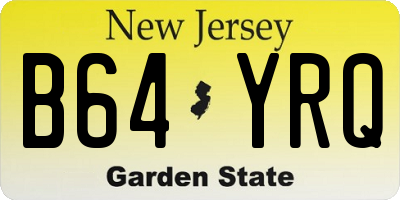 NJ license plate B64YRQ