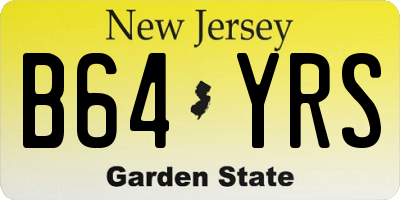 NJ license plate B64YRS