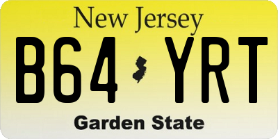 NJ license plate B64YRT