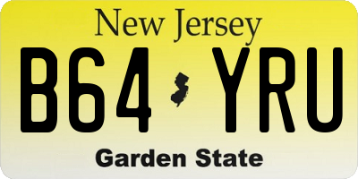 NJ license plate B64YRU