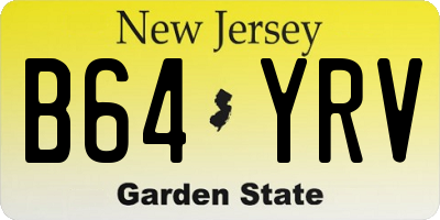 NJ license plate B64YRV