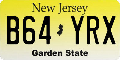 NJ license plate B64YRX