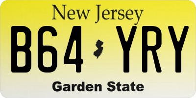 NJ license plate B64YRY