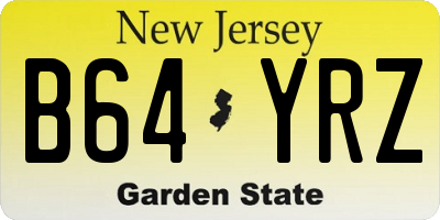 NJ license plate B64YRZ