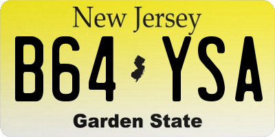 NJ license plate B64YSA