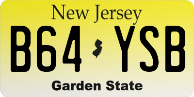 NJ license plate B64YSB