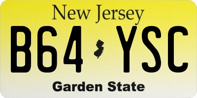 NJ license plate B64YSC