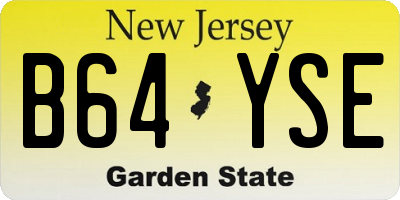 NJ license plate B64YSE