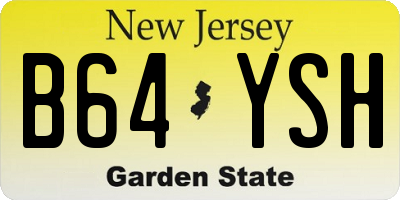 NJ license plate B64YSH