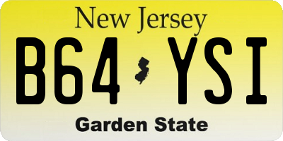 NJ license plate B64YSI