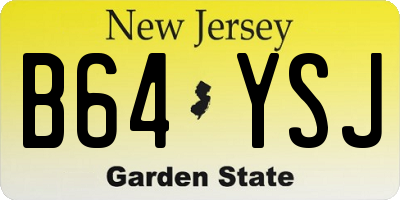 NJ license plate B64YSJ