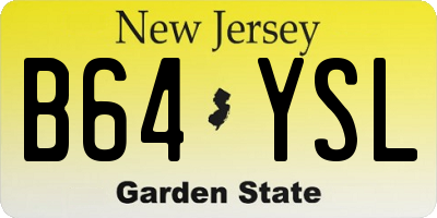 NJ license plate B64YSL