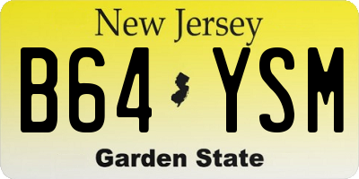 NJ license plate B64YSM