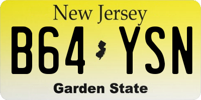 NJ license plate B64YSN