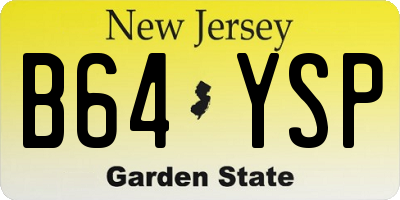 NJ license plate B64YSP