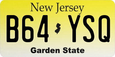NJ license plate B64YSQ
