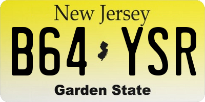 NJ license plate B64YSR