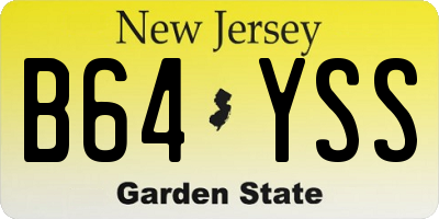 NJ license plate B64YSS