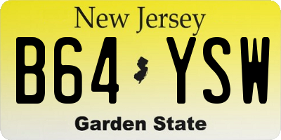 NJ license plate B64YSW