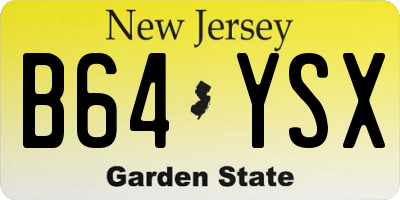 NJ license plate B64YSX