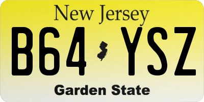 NJ license plate B64YSZ