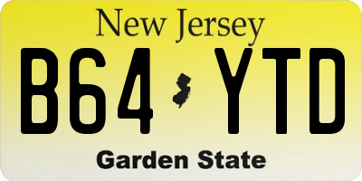 NJ license plate B64YTD