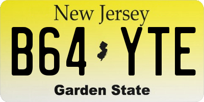 NJ license plate B64YTE