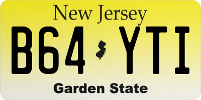 NJ license plate B64YTI