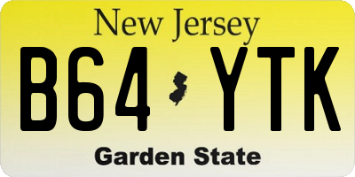 NJ license plate B64YTK