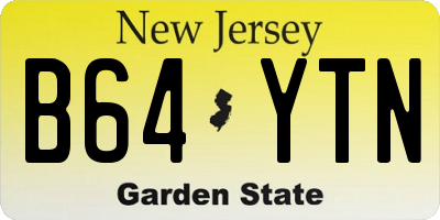 NJ license plate B64YTN