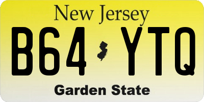 NJ license plate B64YTQ