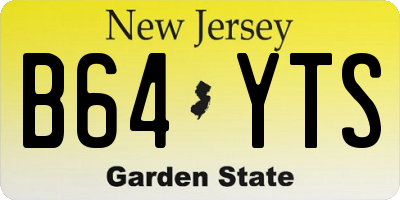 NJ license plate B64YTS