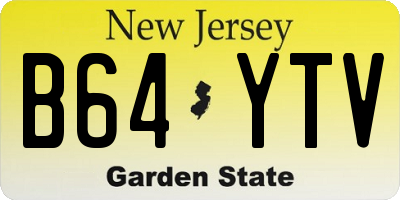 NJ license plate B64YTV