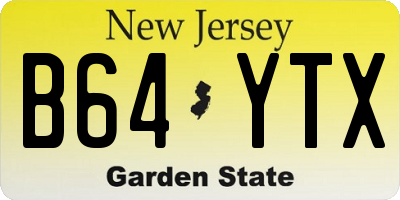NJ license plate B64YTX