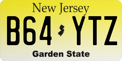 NJ license plate B64YTZ