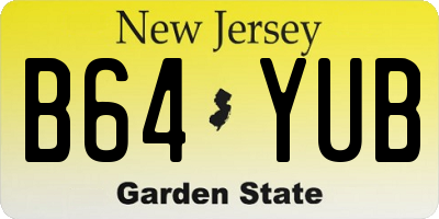 NJ license plate B64YUB