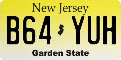 NJ license plate B64YUH