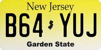 NJ license plate B64YUJ
