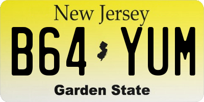 NJ license plate B64YUM