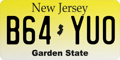 NJ license plate B64YUO